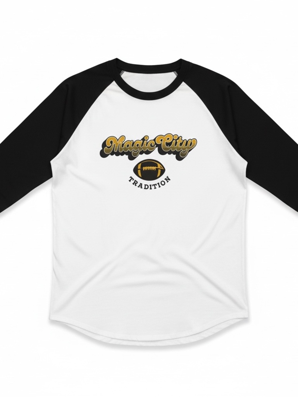 American Apparel Hudson Magic City FB Baseball 3/4 Sleeve
